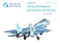 Quinta Studio 1/72 Su-33 Flanker-D 3D Interior decal #72022 (Zvezda)